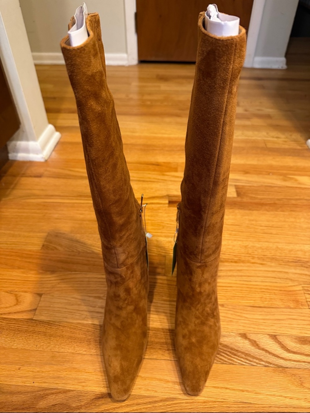 Sam Edelman Sylvia Brown Suede wide Calf Knee-High Boots